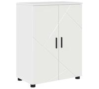 vidaXL Armadio da bagno autoportante bianco lucido in legno ingegnerizzato, 60 x 35 x 80 cm. Spaziosa porta con cerniere e maniglie, facile da montare, design moderno per interni, facile da pulire