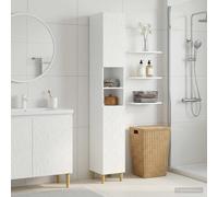 vidaXL Armadio da Bagno con Ripiano Aperto DELFT Bianco Lucido