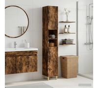 vidaXL Armadio da Bagno con Ripiano Aperto DELFT Rovere Fumo