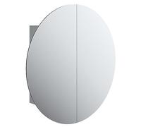 vidaXL Armadio da Bagno con Specchio Rotondo e LED Grigio 54x54x17,5cm