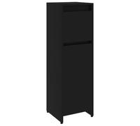 vidaXL Armadio da Bagno Dispensa Mobile Scaffale Scaffalatura Armadietto Mobiletto Arredo Pensile Arredamento Madia Nero 30x30x95cm Truciolato