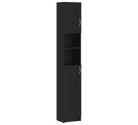 Armadio Da Bagno Nero 32x25,5x190 Cm In Truciolato