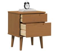 vidaXL Armadio da comodino, 40 x 35 x 48 cm, in pino massiccio, essenziale per camera da letto, grani di legno rustici, spazioso ripostiglio, comodino con cassetti, armadietto funzionale