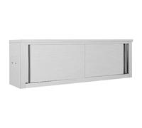 vidaXL Armadio da Cucina con Ante Scorrevoli Igienico Robusto Mobile Credenza Armadietto Pensile Ristoranti in 150x40x50cm Acciaio Inox