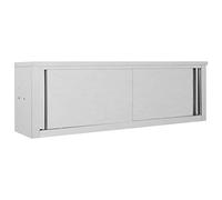 vidaXL Armadio da Cucina con Ante Scorrevoli Igienico Robusto Mobile Credenza Armadietto Pensile Ristoranti in 150x40x50cm Acciaio Inox