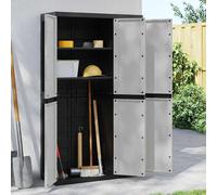 vidaXL Armadio da Esterno Grigio e Nero 97x37x165 cm in PP