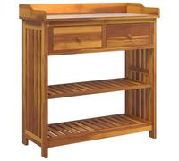 vidaXL Armadio da Giardino 93 x 41,5 x 98 cm in Legno Massello di Acacia, con Hardware Zincato e Finitura in Olio Naturale. Ha un design moderno con gambe a posto, è resistente e versatile.
