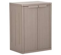 vidaXL Armadio da Giardino Marrone 65x45x88 cm in PP Aspetto Legno