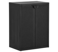 vidaXL Armadio da Giardino Nero 65x45x88 cm in Rattan PP