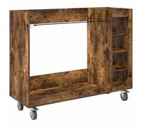 vidaXL Armadio da golf con ruota tinta unita rovere affumicato 120 x 45 x 98 cm, garage, rettangolare, design moderno, durevole per lo stoccaggio del veicolo, linee sottili, uso ottimale dello spazio