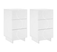 vidaXL Armadio da Notte 2 pcs Bianco 33,5 x 34,5 x 60 cm