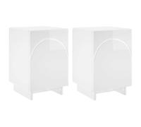 vidaXL Armadio da Notte 2 pcs Bianco Lucido 33,5 x 34,5 x 50 cm
