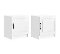 vidaXL Armadio da Notte 2 pcs Bianco Lucido 43 x 34,5 x 47 cm