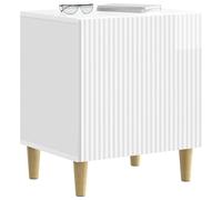 vidaXL Armadio da Notte 2 pcs Bianco Lucido 43 x 34,5 x 50 cm, Essenziali per la camera da letto, comodino vintage, cabinet rettangolare, ampio spazio di stoccaggio
