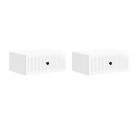 vidaXL Armadio da Notte 2 pcs Bianco Lucido 49 x 34,5 x 20 cm
