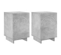 vidaXL Armadio da Notte 2 pcs Grigio Cemento 33,5 x 34,5 x 50 cm