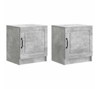 vidaXL Armadio da Notte 2 pcs Grigio Cemento 43 x 34,5 x 47 cm