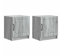 vidaXL Armadio da Notte 2 pcs Grigio Sonoma 43 x 34,5 x 47 cm