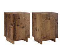 vidaXL Armadio da Notte 2 pcs Legno antico 33,5 x 34,5 x 50 cm