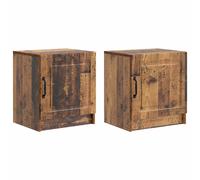 vidaXL Armadio da Notte 2 pcs Legno antico 43 x 34,5 x 47 cm