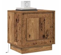 vidaXL Comodini con Luci LED 2 pcs Legno Vecchio 44x34,5x45 cm