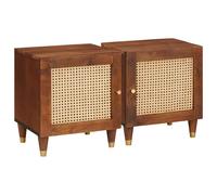 vidaXL Armadio da Notte 2 pcs Marrone 40 x 33,5 x 46 cm