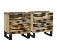 vidaXL Armadio da Notte 2 pcs Naturale 40 x 33 x 46 cm