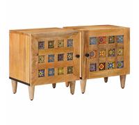 vidaXL Armadio da Notte 2 pcs Naturale 40 x 33 x 46 cm