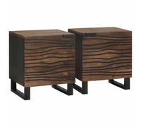 vidaXL Armadio da Notte 2 PCS Noce 40 x 33 x 46 cm, Tavolino Notturno in Legno Rustico, Comodino Compatto con Spazio, Stile Elegante per la Camera da Letto