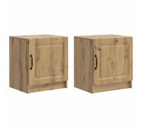 vidaXL Armadio da Notte 2 pcs Rovere Artigianale 43 x 34,5 x 47 cm