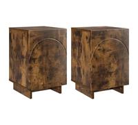 vidaXL Armadio da Notte 2 pcs Rovere Fumo 33,5 x 34,5 x 50 cm