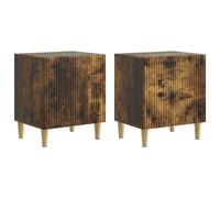 vidaXL Armadio da Notte 2 pcs Rovere Fumo 43 x 34,5 x 50 cm, Essenziali per la camera da letto, comodino vintage, cabinet rettangolare, ampio spazio di stoccaggio