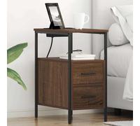 vidaXL Armadio da Notte 2 pcs Rovere Marrone 30 x 48 x 61 cm