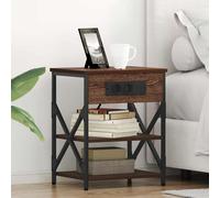 vidaXL Armadio da Notte 2 pcs Rovere Marrone 41 x 31 x 51 cm