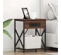 vidaXL Armadio da Notte 2 pcs Rovere Marrone 41 x 31 x 51 cm