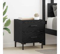 vidaXL Armadio da Notte 2 pcs Rovere Nero 40 x 35 x 47,5 cm