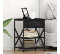 vidaXL Armadio da Notte 2 pcs Rovere Nero 41 x 31 x 51 cm