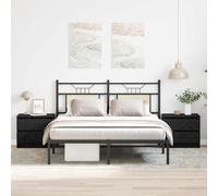 vidaXL Armadio da Notte 2 pcs Rovere nero 50 x 40 x 43.5 cm