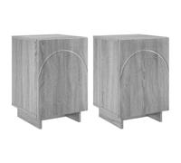 vidaXL Armadio da Notte 2 pcs Sonoma grigio 33,5 x 34,5 x 50 cm