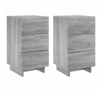 vidaXL Armadio da Notte 2 pcs Sonoma grigio 33,5 x 34,5 x 60 cm