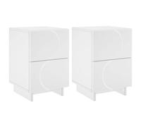 vidaXL Armadio da Notte 2 pz Bianco 33,5 x 34,5 x 50 cm