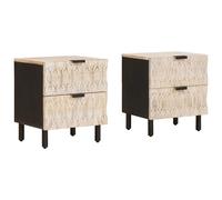 vidaXL Armadio da Notte 2 pz Bianco 40 x 33 x 46 cm