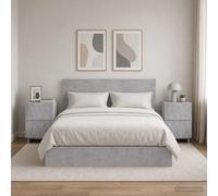 vidaXL Armadio da Notte 2 pz Grigio Cemento 33,5 x 34,5 x 50 cm
