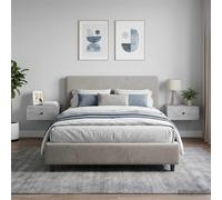 vidaXL Armadio da Notte 2 pz Grigio Cemento 49 x 34,5 x 20 cm