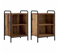 vidaXL Armadio da Notte 2 pz Legno antico 40 x 30 x 60 cm