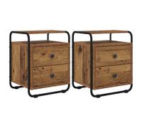 vidaXL Nachtkastje 2 st Oud hout 40 x 36,5 x 50 cm Bewerkt hout