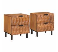 vidaXL Armadio da Notte 2 pz Marrone 40 x 33 x 46 cm
