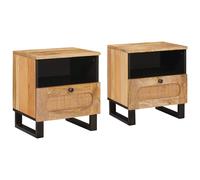 vidaXL Armadio da Notte 2 pz Naturale 40 x 33 x 46 cm