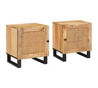 vidaXL Armadio da Notte 2 pz Naturale 40 x 33 x 46 cm