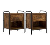 vidaXL Armadio da Notte 2 pz Rovere Fumo 40 x 30 x 50 cm